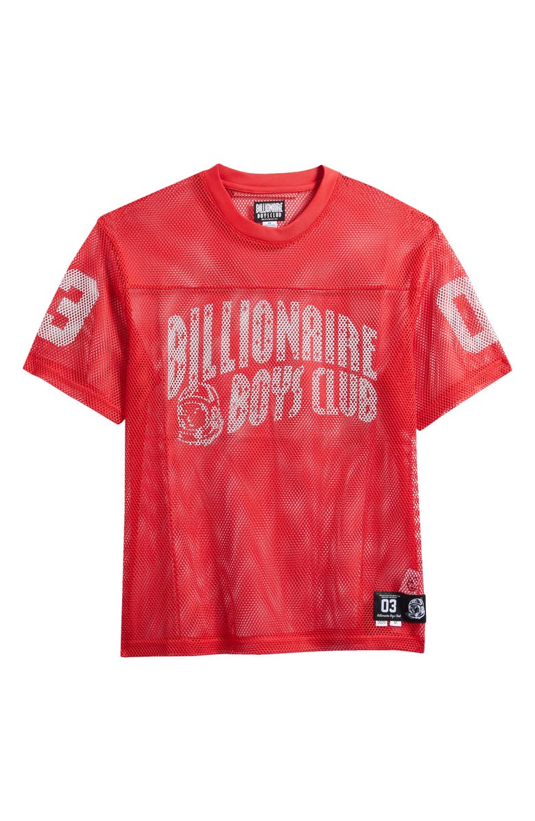 Billionaire Boys Club BB Varsity Mesh Football T-Shirt, Alternate, color, Red