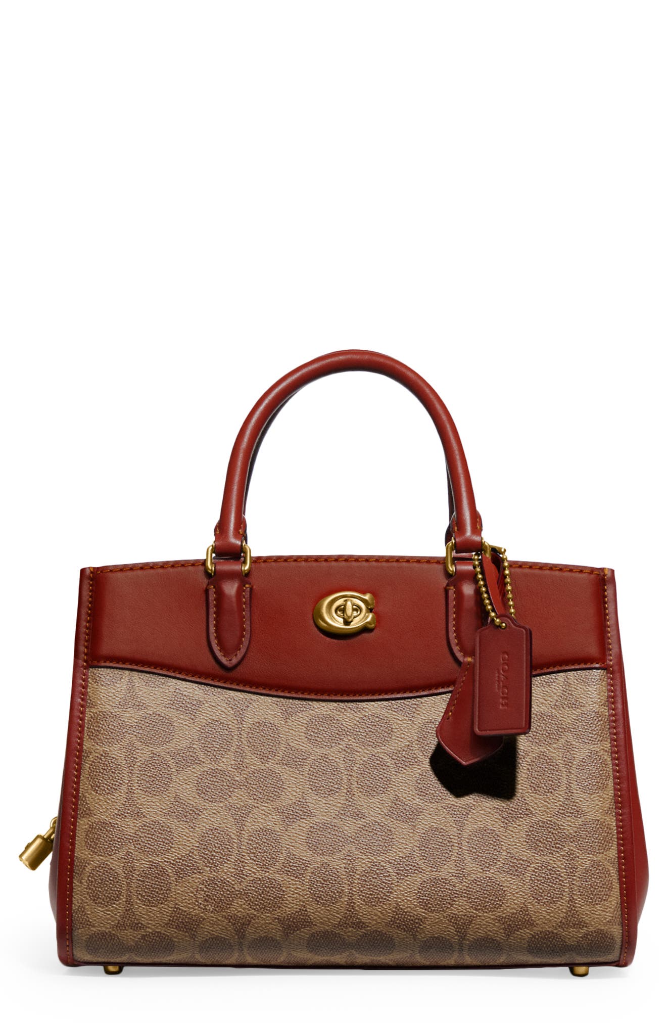 COACH Brooke Coated Canvas & Leather Shoulder Bag, Main, color, 