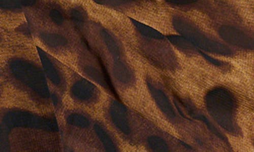Naked Wardrobe Plunge Tie Front Chiffon Top In Brown