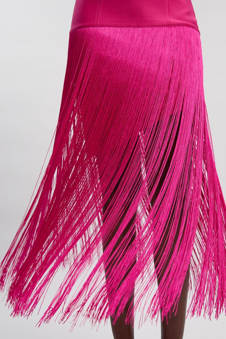 Form Fit Bandage Tassel Hem Mini Dress, Alternate, color, Pink
