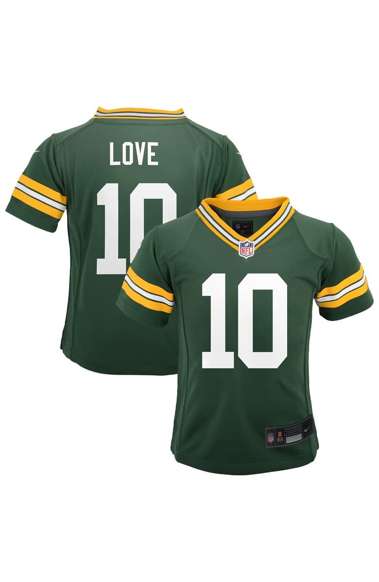 Nike Preschool Nike Jordan Love Green Green Bay Packers Team Player Game Jersey, Main, color,