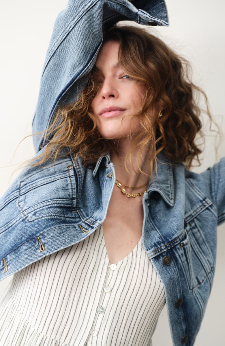 Marine Layer Corinne Stripe Sleeveless Organic Cotton Maxi Dress, Alternate, color, Black Mini Stripe