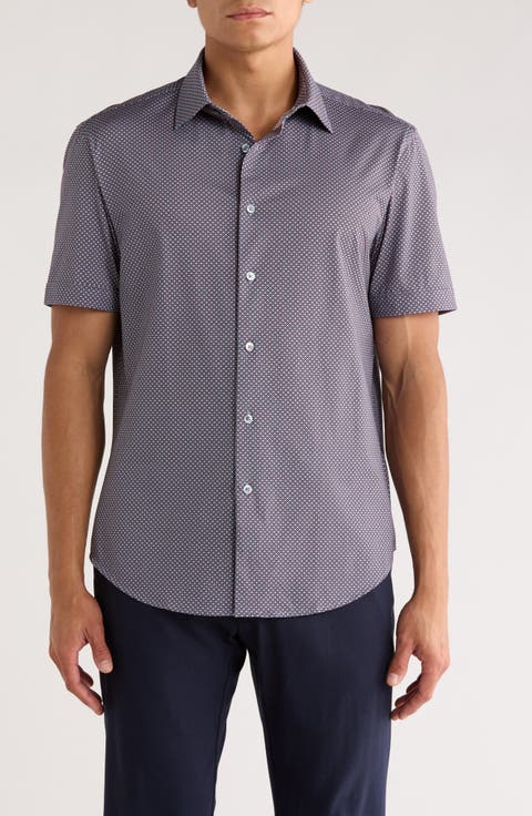 Miles Short Sleeve 8-Way Stretch OoohCotton® Button-Up Shirt