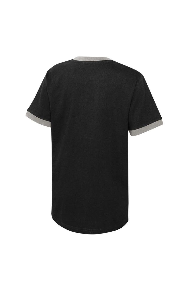 Outerstuff Youth Black San Antonio Spurs Hoop City Hometown Ringer T-Shirt, Alternate, color, 