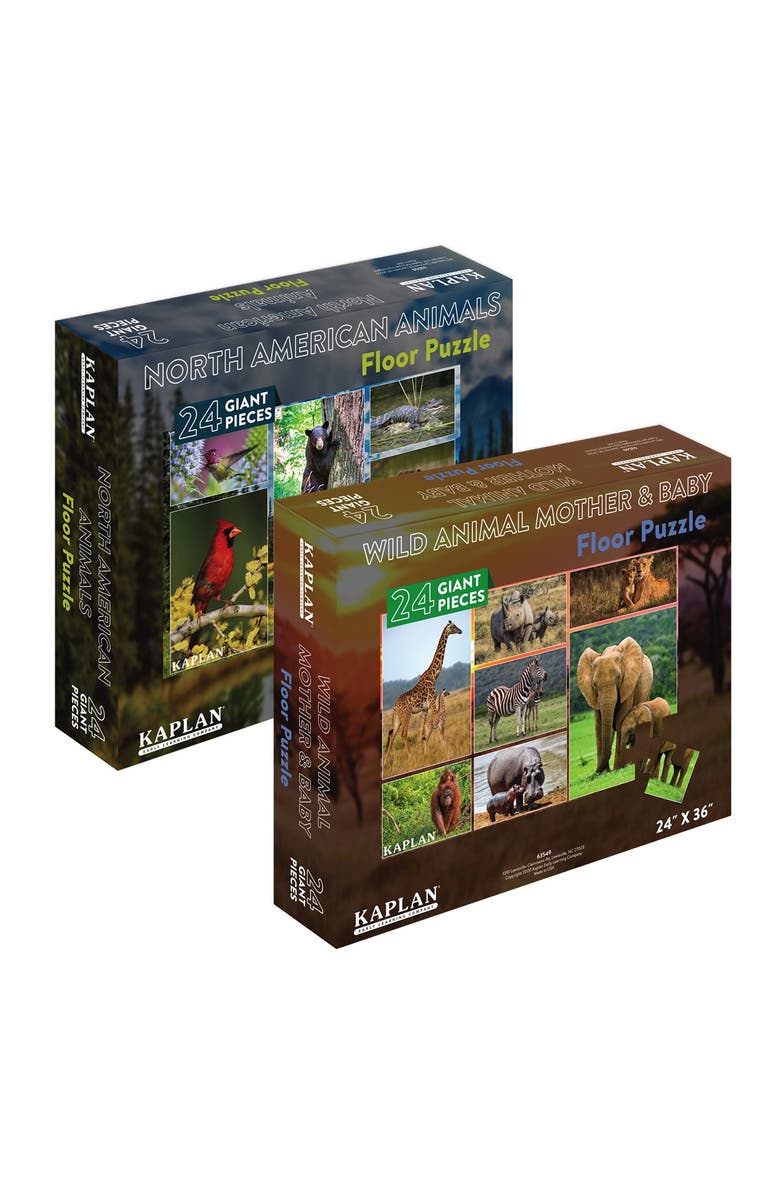 Kaplan Early Learning Company Wild and North American Animals Floor Puzzles - Set of 2, Main, color, Multicolor