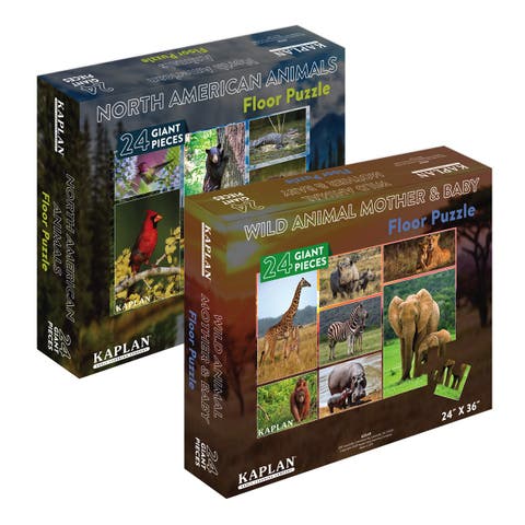 Wild and North American Animals Floor Puzzles - Set of 2