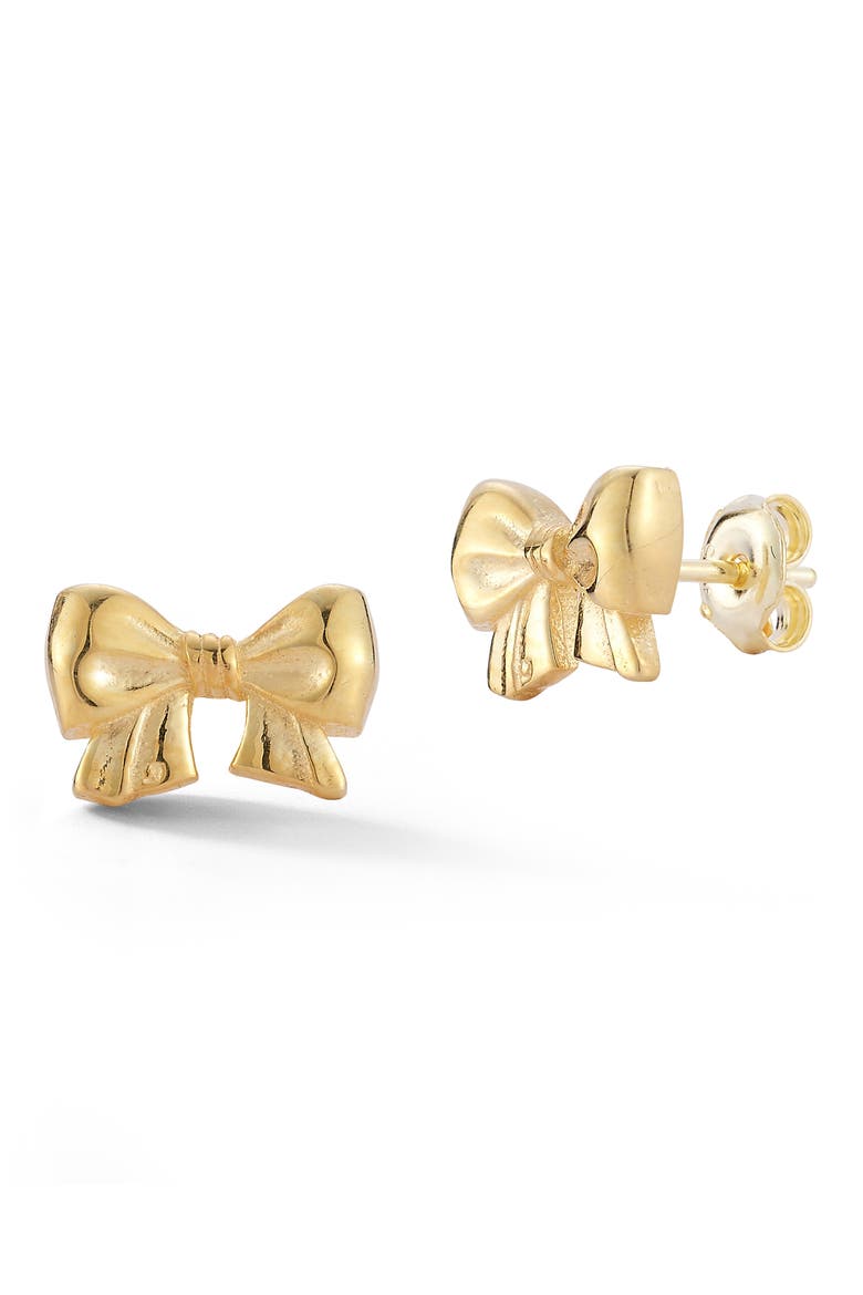 Bow Stud Earrings, Main, color, GOLD