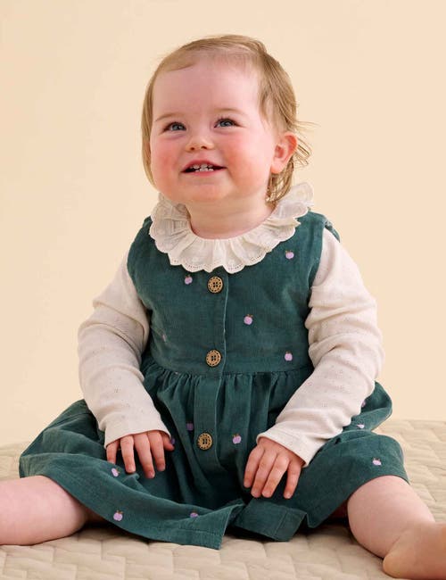 Purebaby Corduroy Pinnie & Headband Set In Green