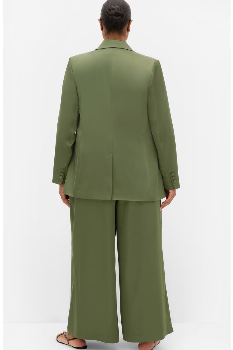 Rylie Satin Double Breasted Blazer, Alternate, color, OLIVE