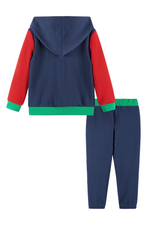 Andy & Evan Kids' Varsity Lounge Hoodie & Joggers Set In Blue