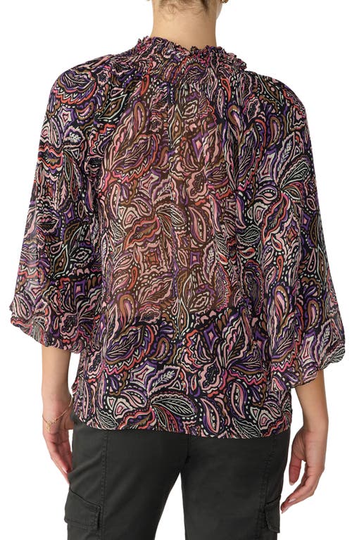 Sanctuary Paisley Print Smocked Neck Top