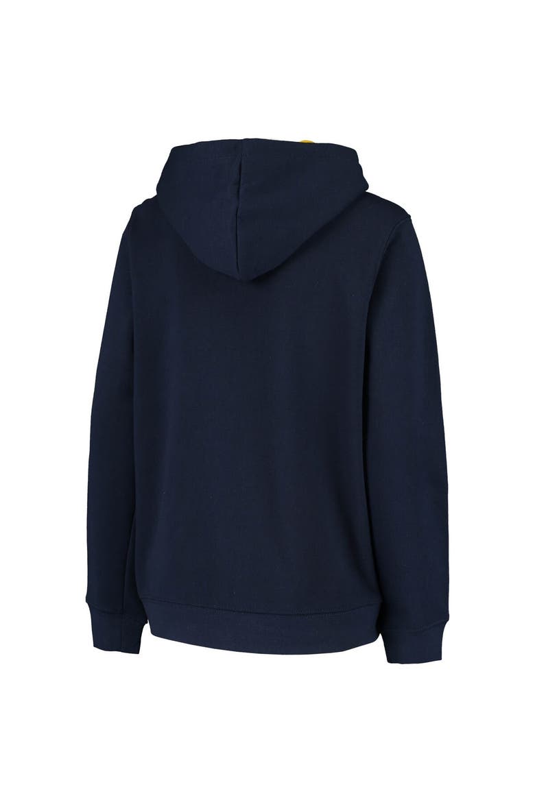 Youth Navy West Virginia Mountaineers Applique Arch & Logo Full-Zip Hoodie, Alternate, color, Navy