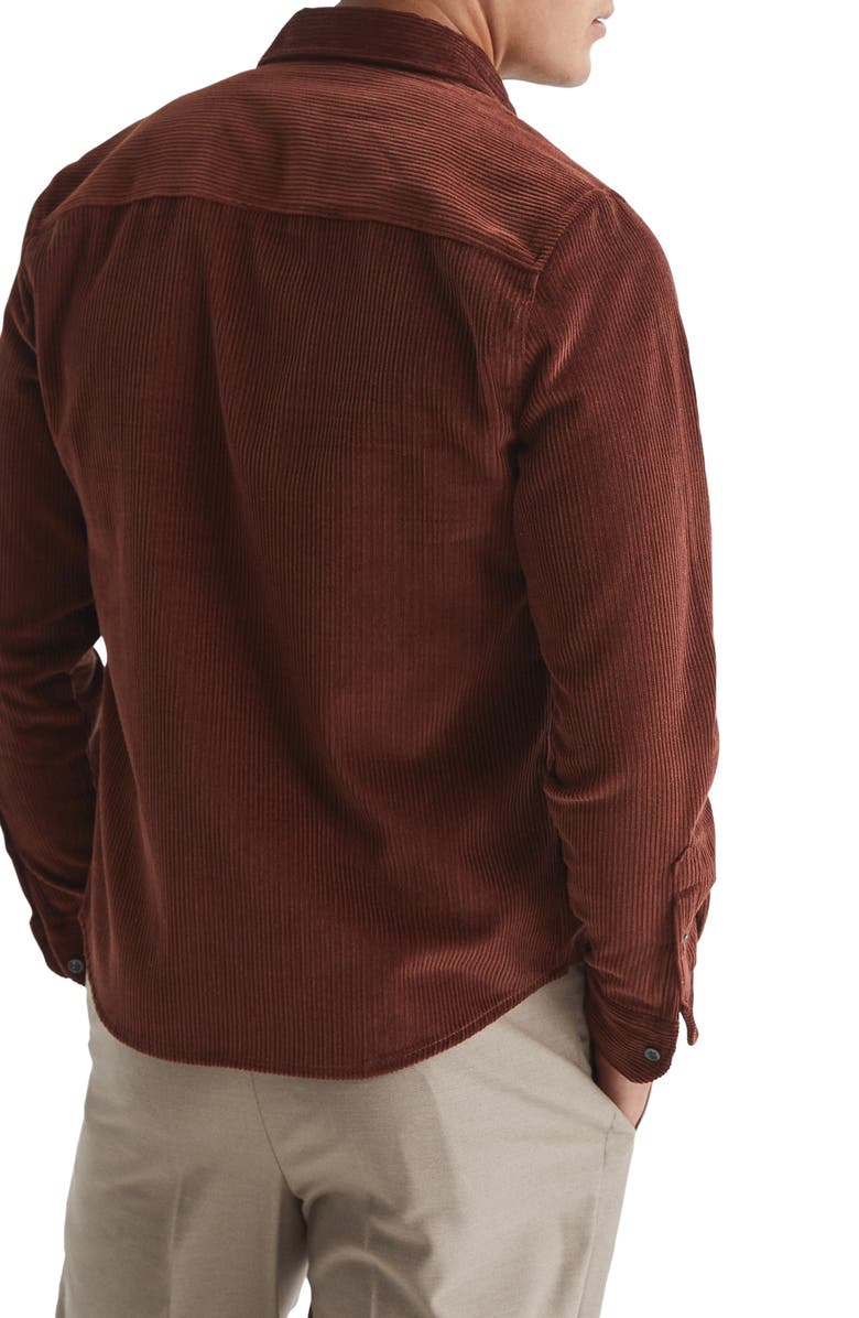 Reiss Bonucci Organic Cotton Corduroy Button-Up Shirt, Alternate, color, 
