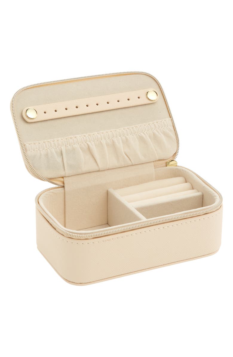 Nordstrom Initial Rectangular Jewelry Box, Alternate, color, O- Cream- Gold