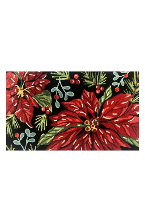 Poinsettia Floral Indoor/Outdoor Doormat