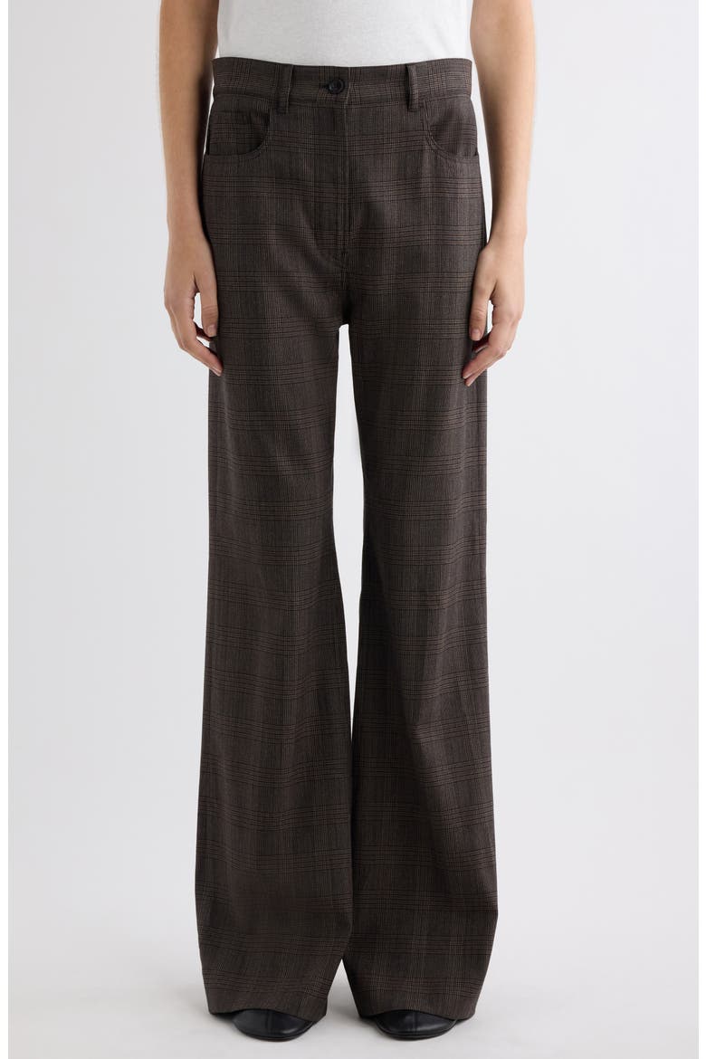 Wide Leg Wool Blend Pants, Main, color, BROWN/ BLACK