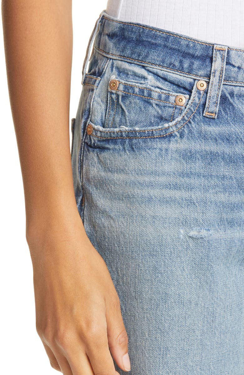 Jonathan Simkhai Standard Eliot Ripped High Waist Ankle Jeans, Alternate, color, Venice