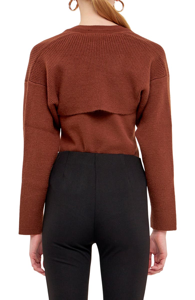 Endless Rose Tank & Shrug Set, Alternate, color, Brown