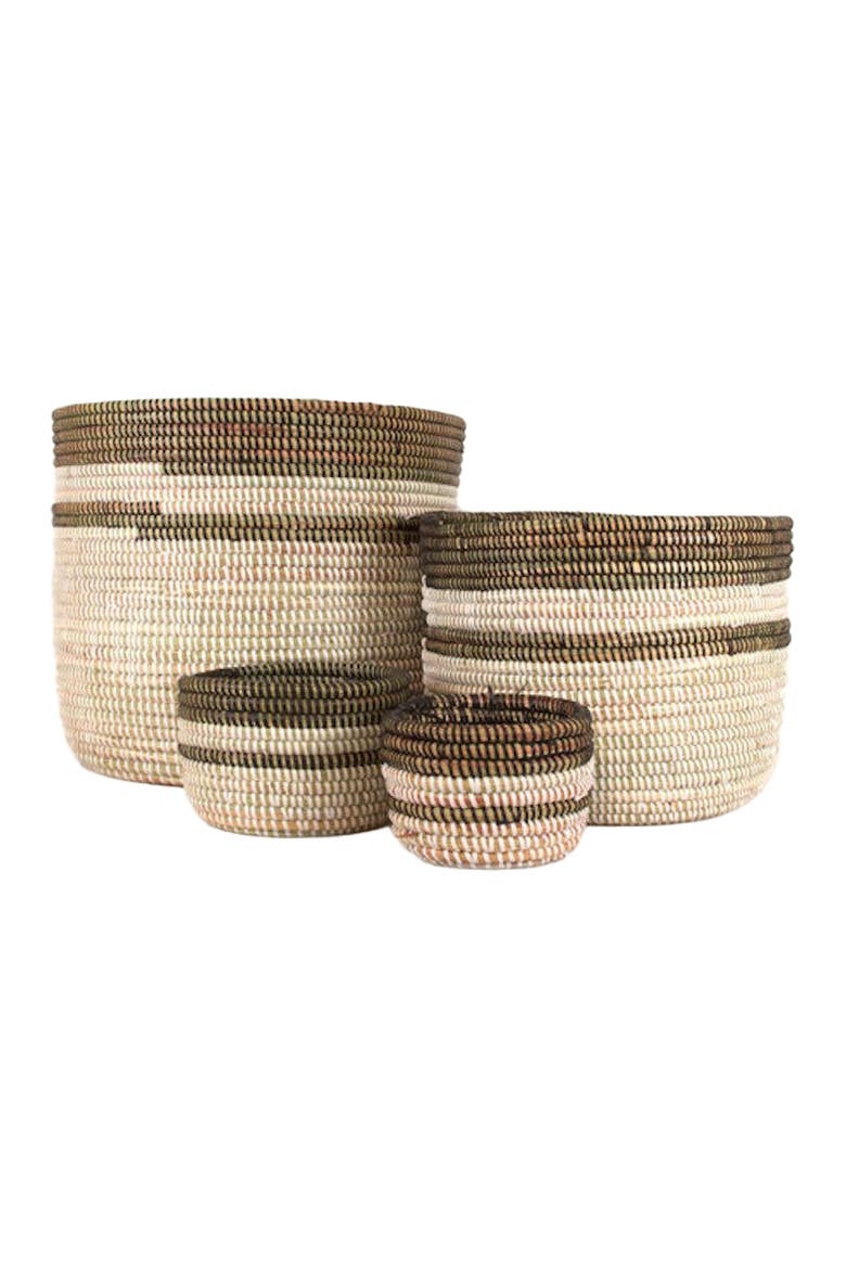 Catch-All / Planter Basket Stripe, Alternate, color, Black and White
