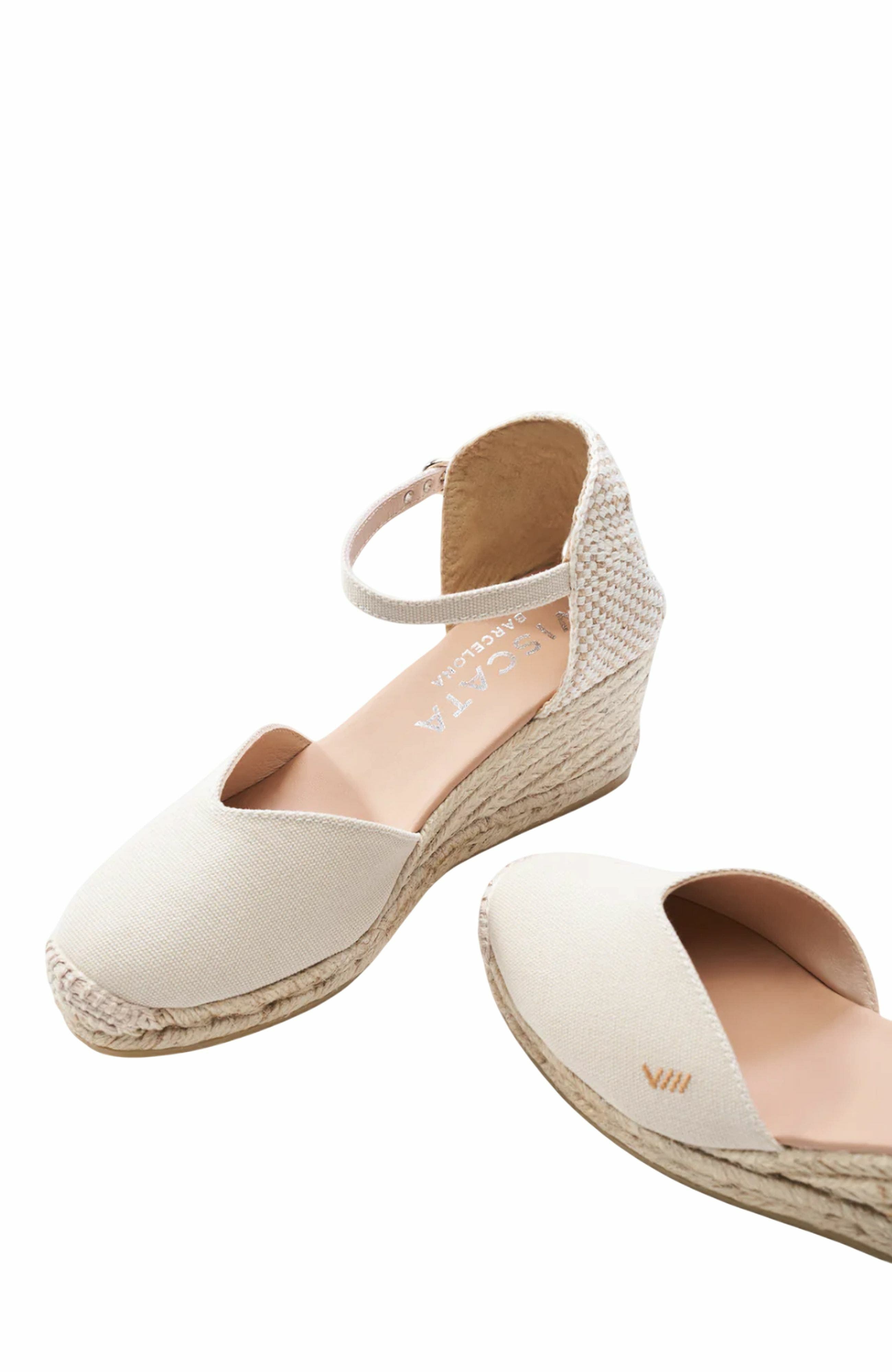 Reus Canvas Espadrille Wedges, Alternate, color, Beige