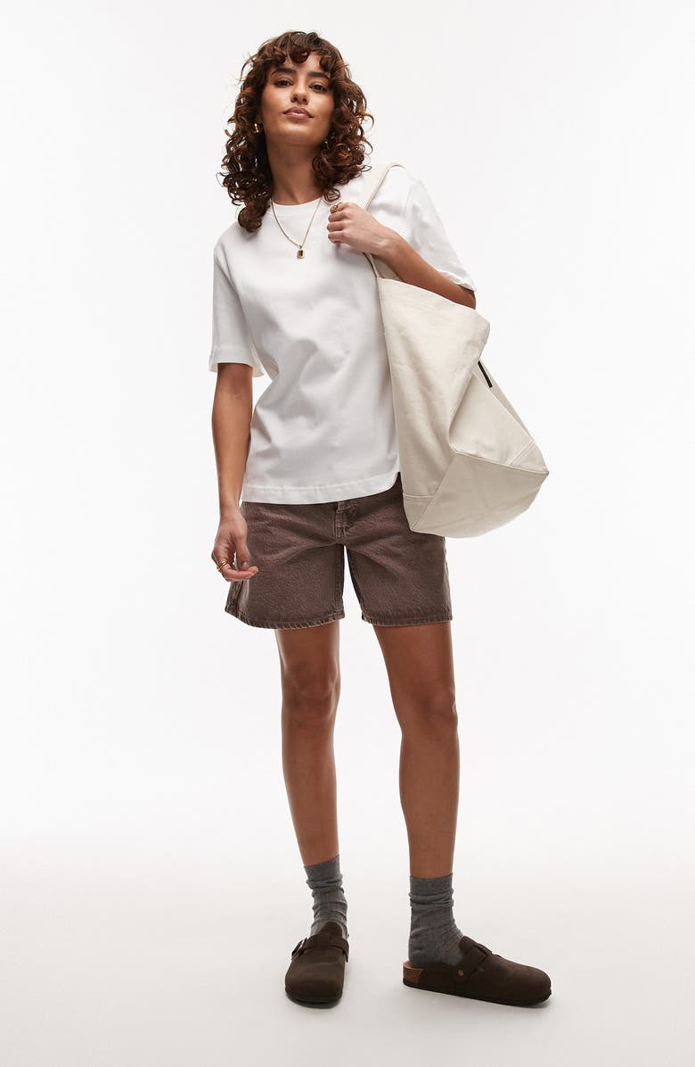 Topshop Editor Denim Shorts, Main, color,