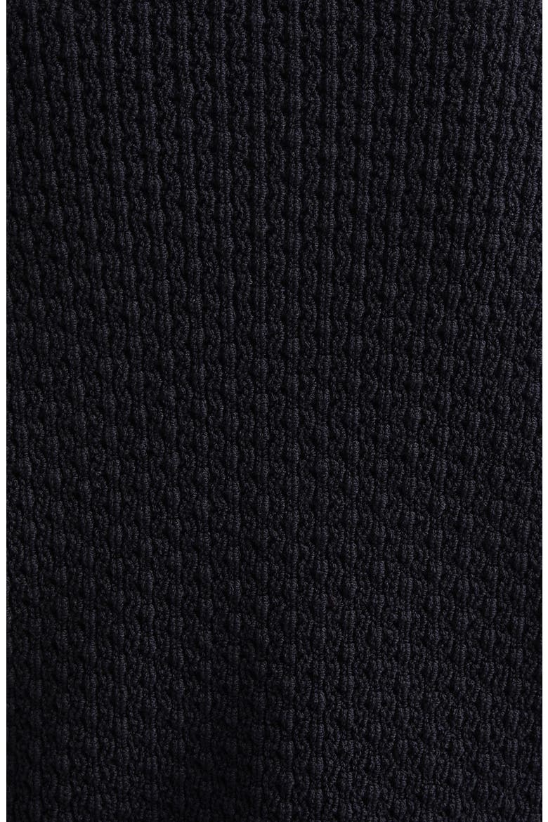 Perlé Crepe Wool Blend Cardigan, Alternate, color, BLACK