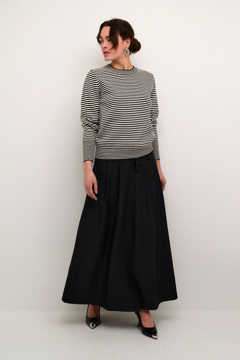 Kanala Round Neck Tight Knit Pullover, Alternate, color, Chalk / Black