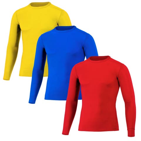 Men's Compression Shirt T-Shirt Gym Tops Moisture-Wicking Cool Tek 3-Pack