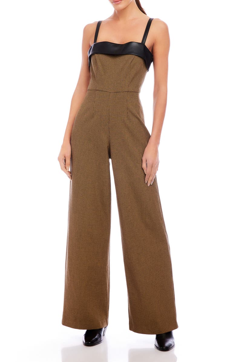 FIFTEEN TWENTY Paloma Micro Houndstooth Jumpsuit, Main, color, 