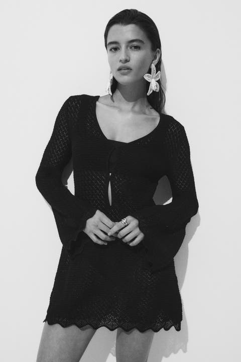 Pointelle-knit beach dress