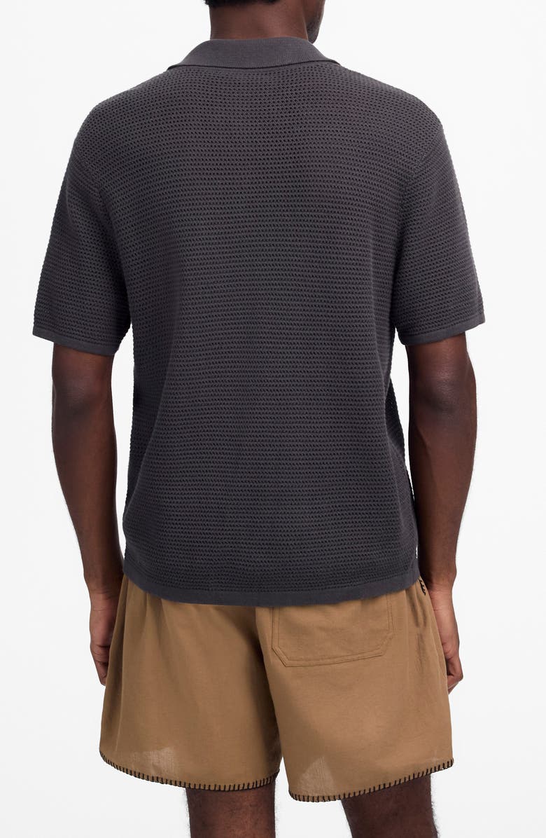 Madewell Short Sleeve Open Stitch Cotton Button-Up Shirt, Alternate, color, Soft Charcoal