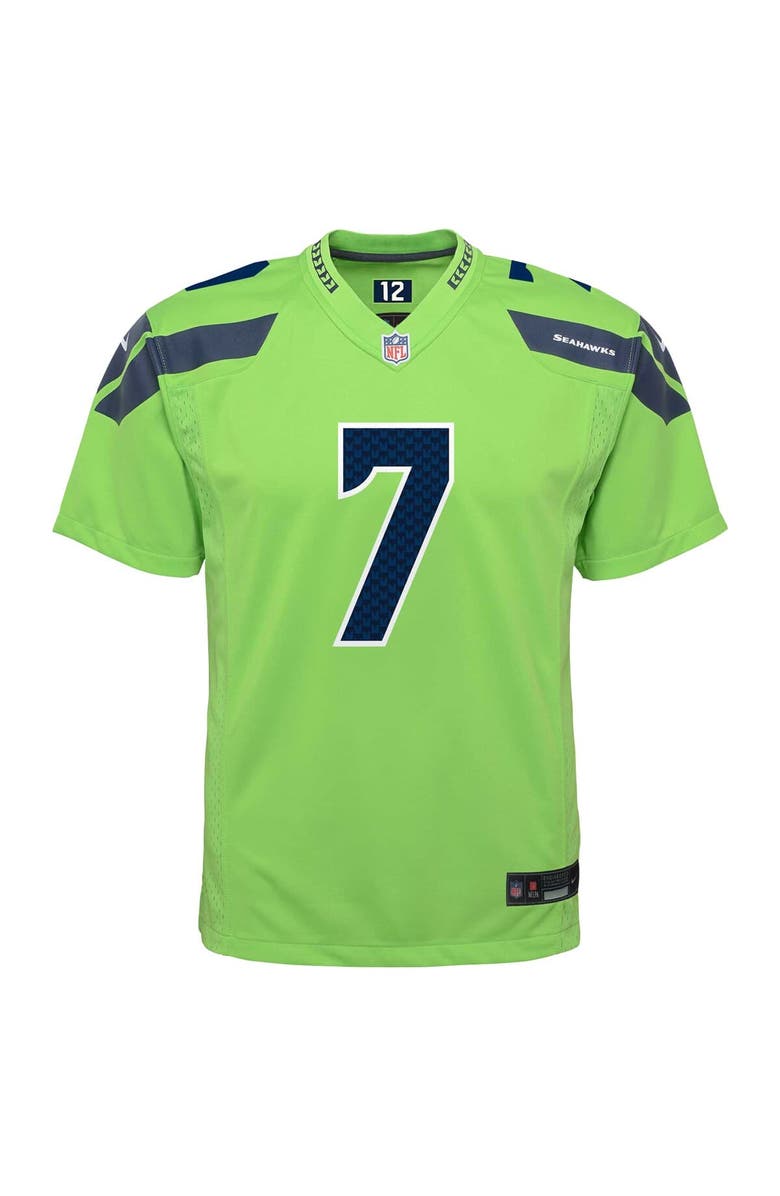 Nike Youth Nike Geno Smith Neon Green Seattle Seahawks Alternate Player Game Jersey, Alternate, color, 
