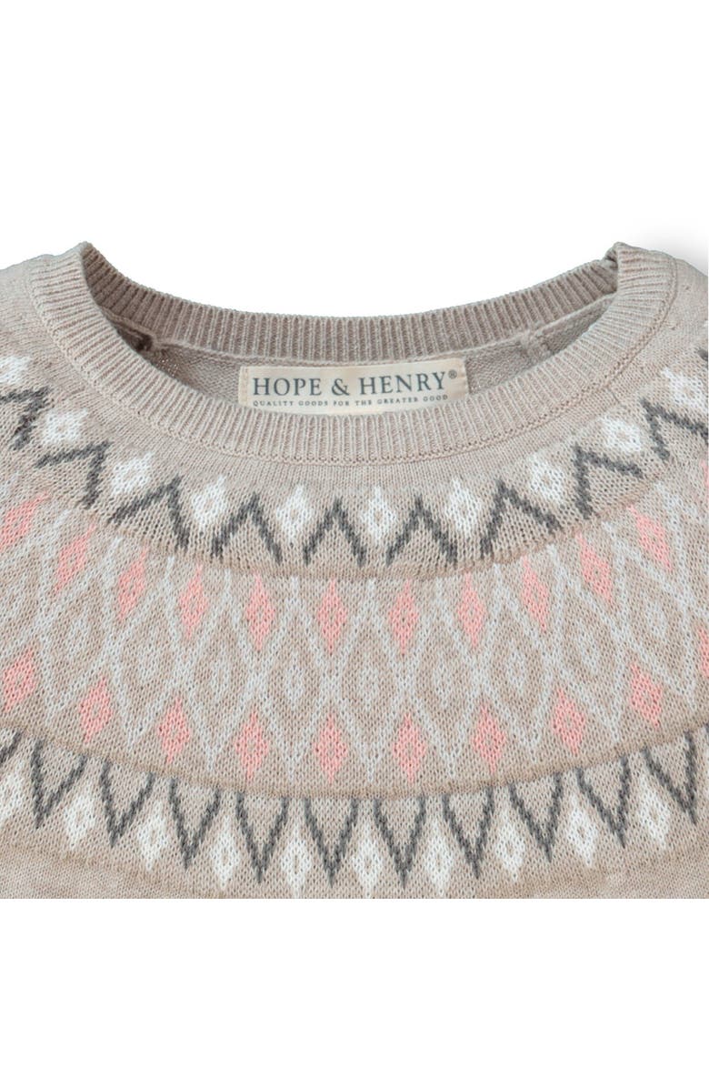 Hope & Henry Girls' Fair Isle Fit and Flare Sweater Dress, Toddler, Alternate, color, 