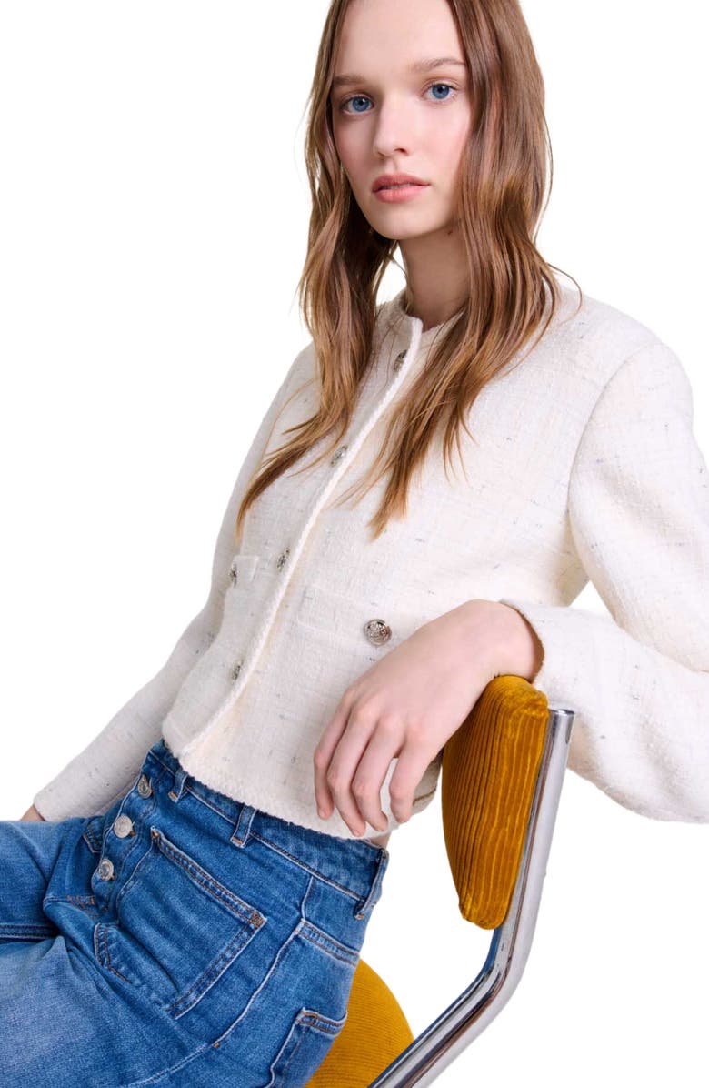 maje Tweed jacket, Alternate, color, 