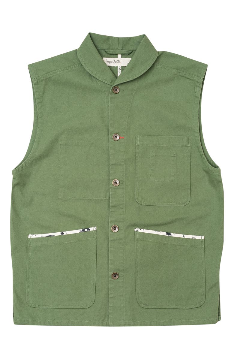 Imperfects Organic Cotton Canvas Shepherds Vest, Alternate, color, Fatigue