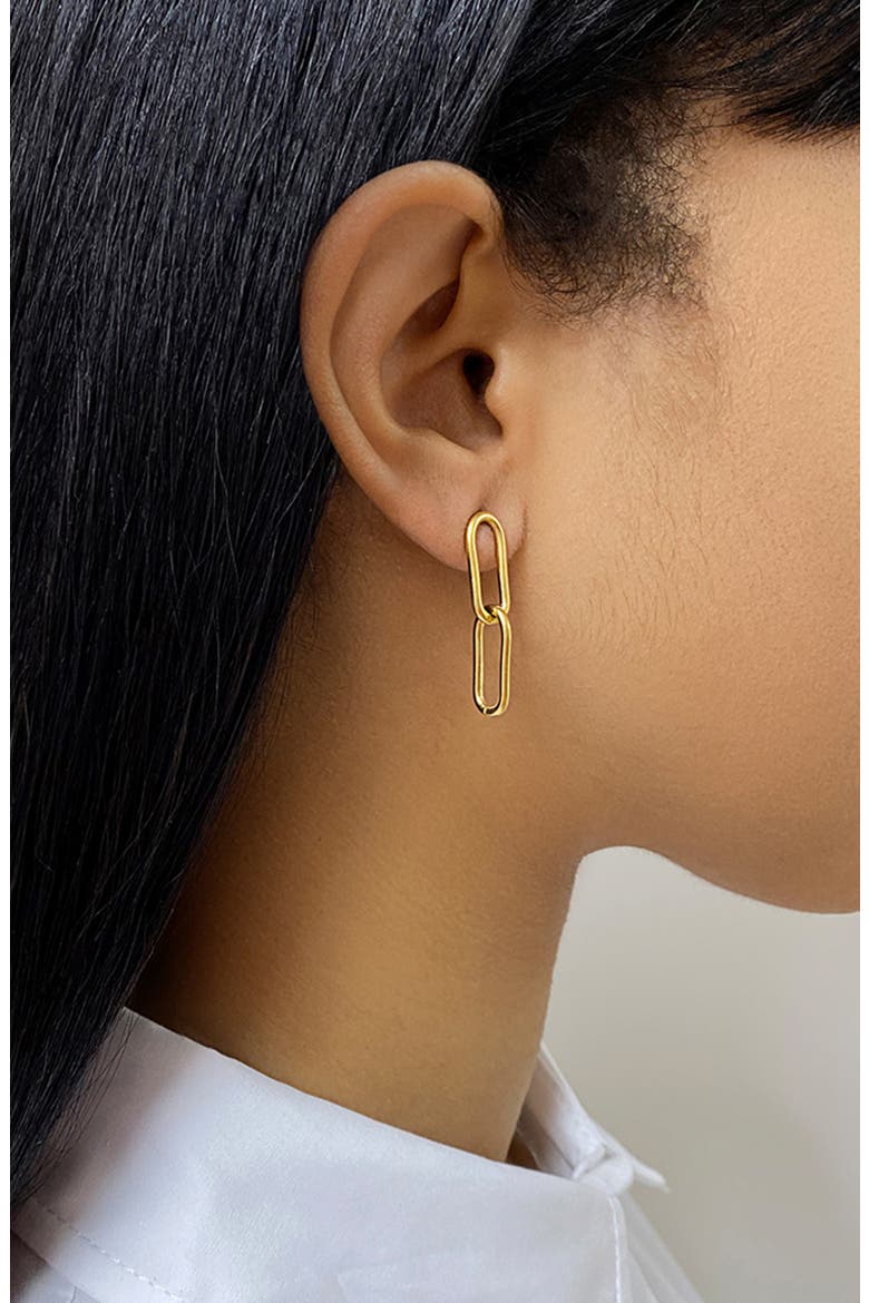 Water Resistant Paperclip Chain Drop Earrings, Alternate, color, YELLOW