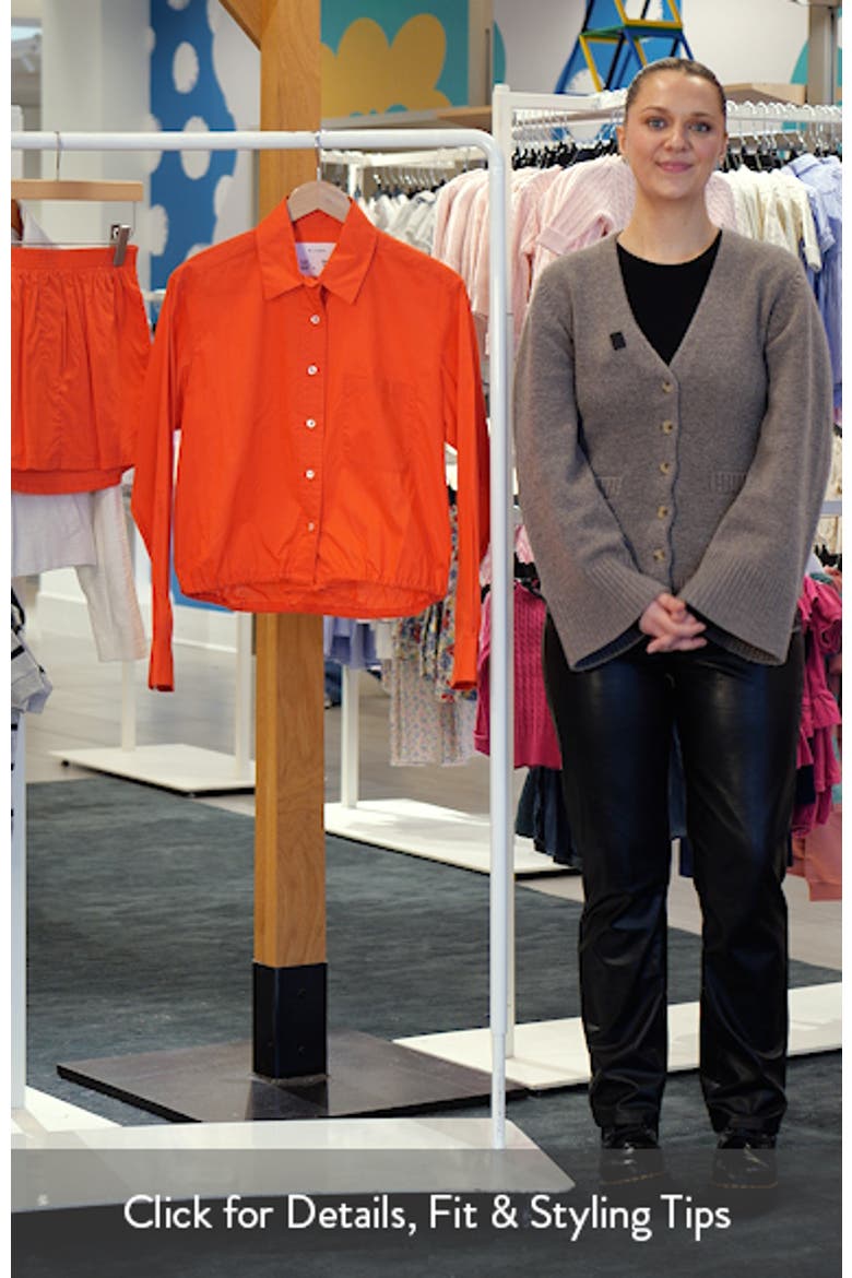 Cinch Waist Cotton Button-Up Shirt video