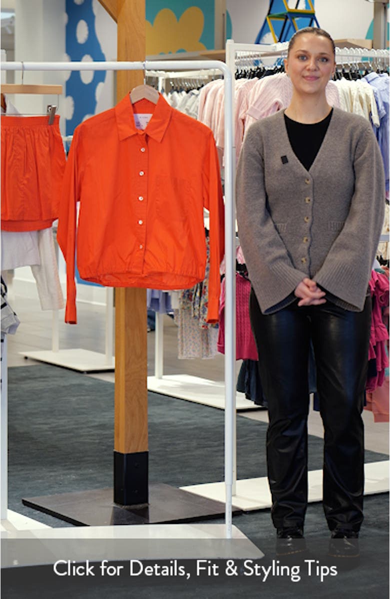 Cinch Waist Cotton Button-Up Shirt, sales video thumbnail