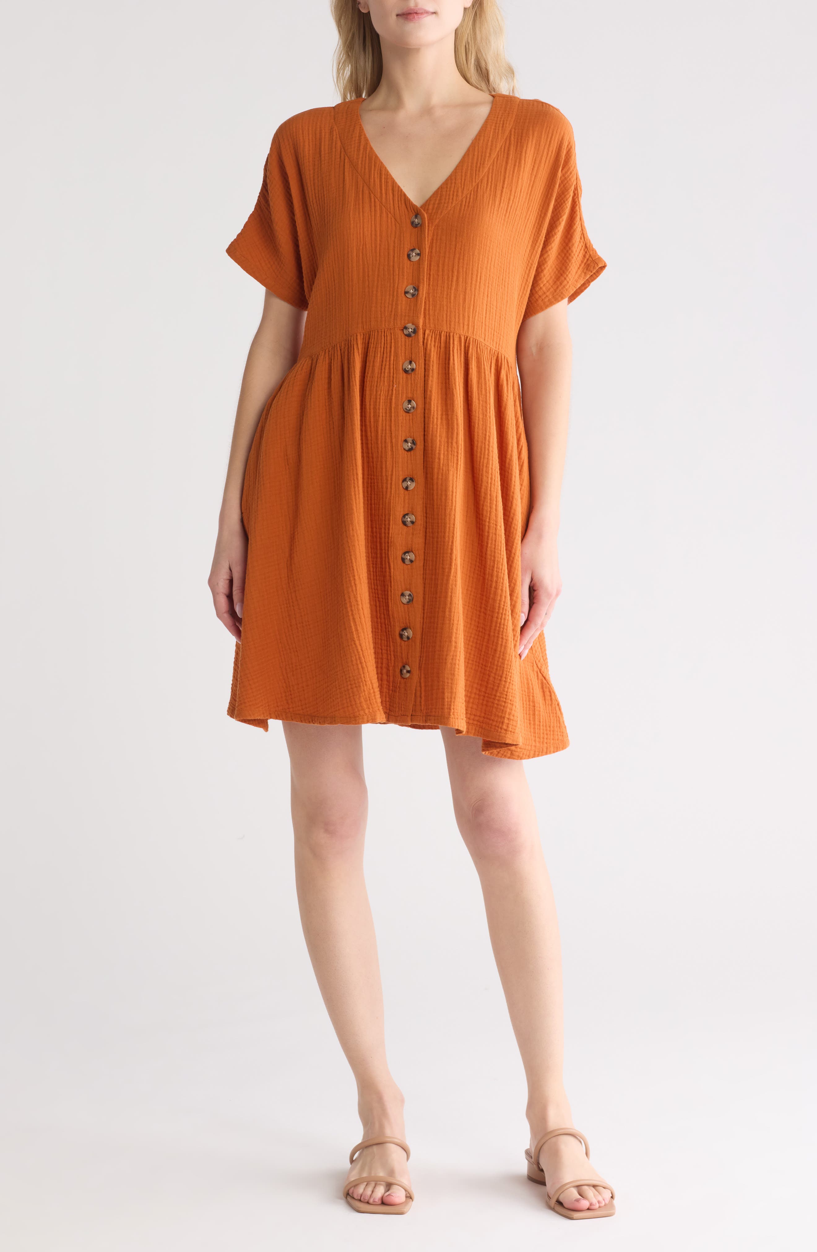Madewell Lightspun Button Front Minidress