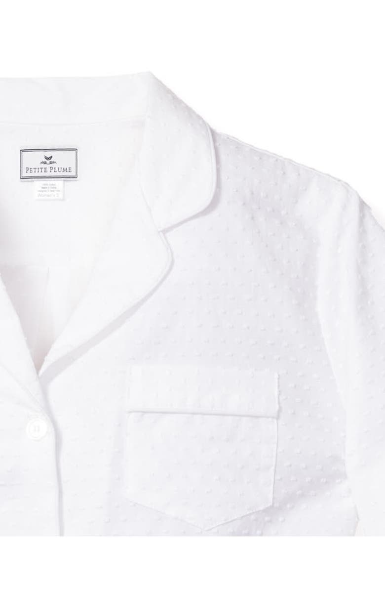 Petite Plume Swiss Dot Cotton Pajamas, Alternate, color, White