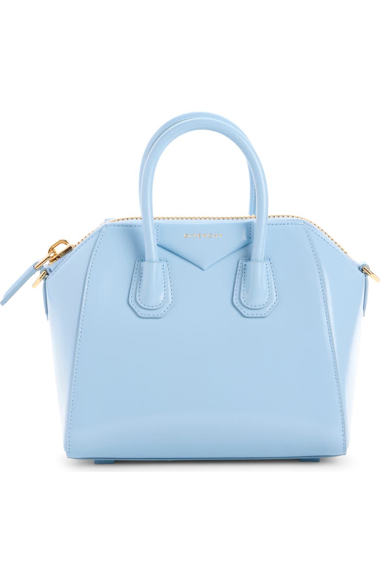 Givenchy Mini Antigona Leather Satchel, Main, color, 452-Light Blue