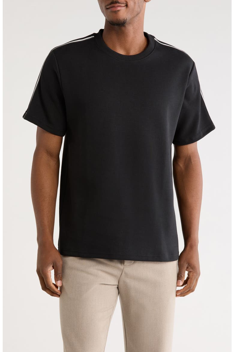 Cotton Blend Crewneck T-Shirt, Main, color, BLACK