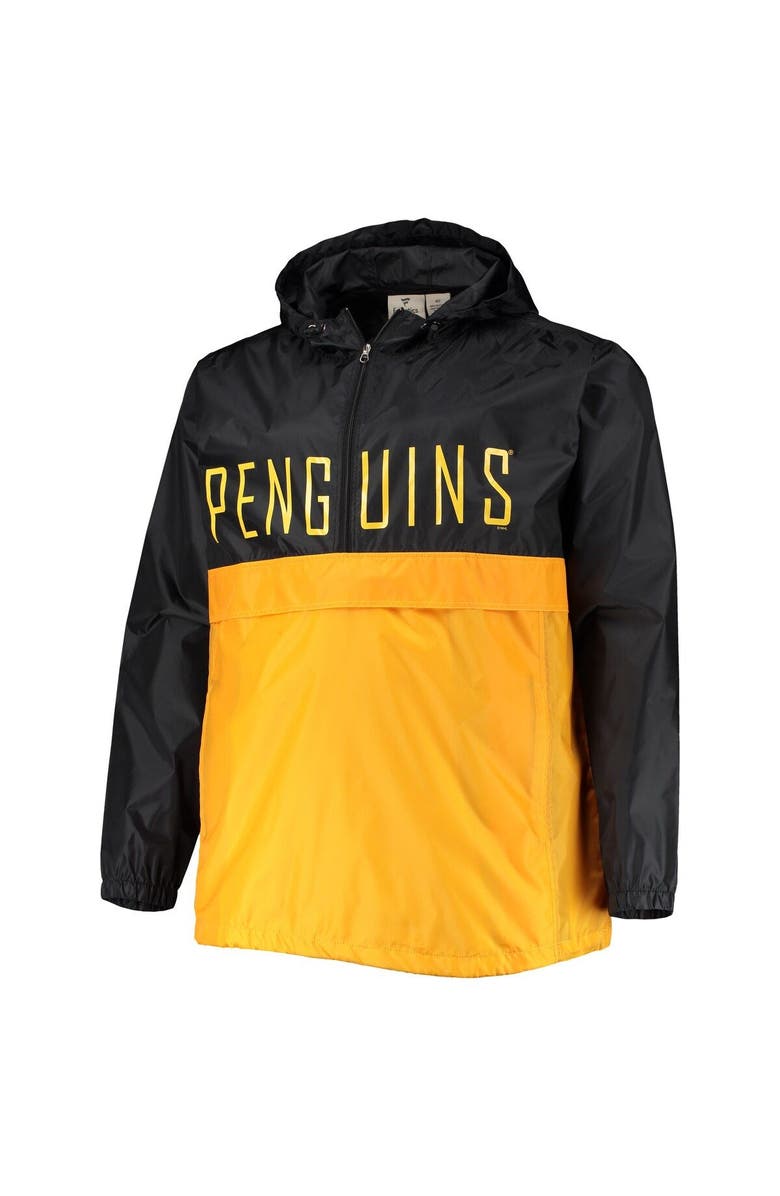PROFILE Men's Black Pittsburgh Penguins Big & Tall Anorak Half-Zip Pullover Hoodie, Alternate, color, 