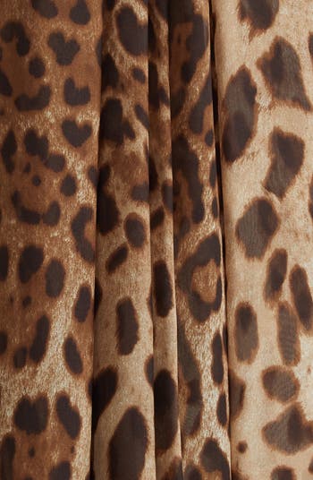 Leopard Print Silk Chiffon Halter Dress