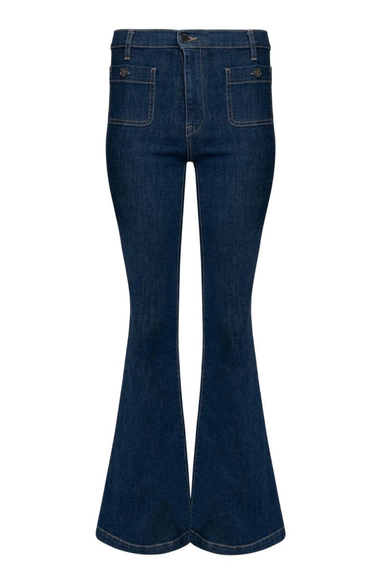 Saint + Sofia Bowie Stretch Flare Jeans, Alternate, color, Navy
