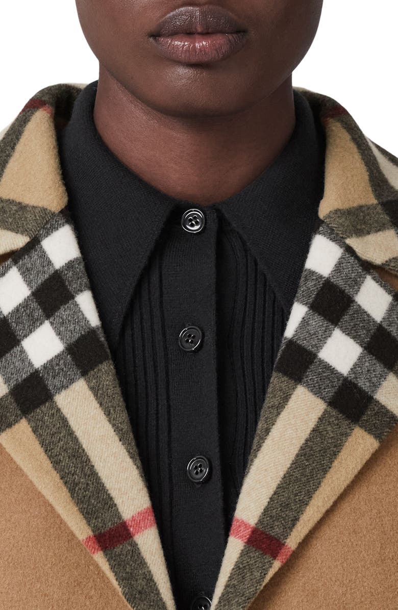 Burberry Reversible Check Double Face Wool Coat, Alternate, color,