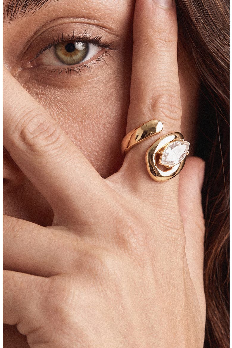 Marquise Cut Treasure Wrap Ring, Alternate, color, GOLD