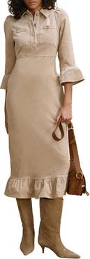 MINT VELVET Corduroy Midi Dress