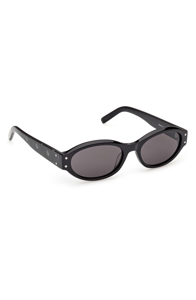 MCM 55mm Oval Sunglasses, Alternate, color, Black / Classical Smoke