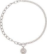Adornia 18k Gold Plated Mixed Chain Coin Pendant Necklace